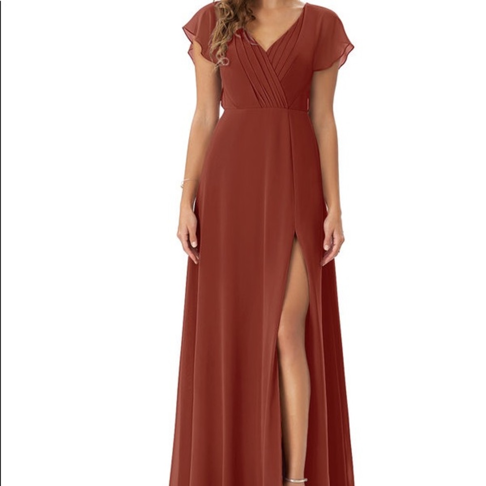 Azazie Rylee bridesmaid Dress Terracotta size A0